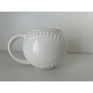 Rare Vintage Hallmark Baseball Shaped Coffee Mug White‎ Incl. Stitching Ceramic